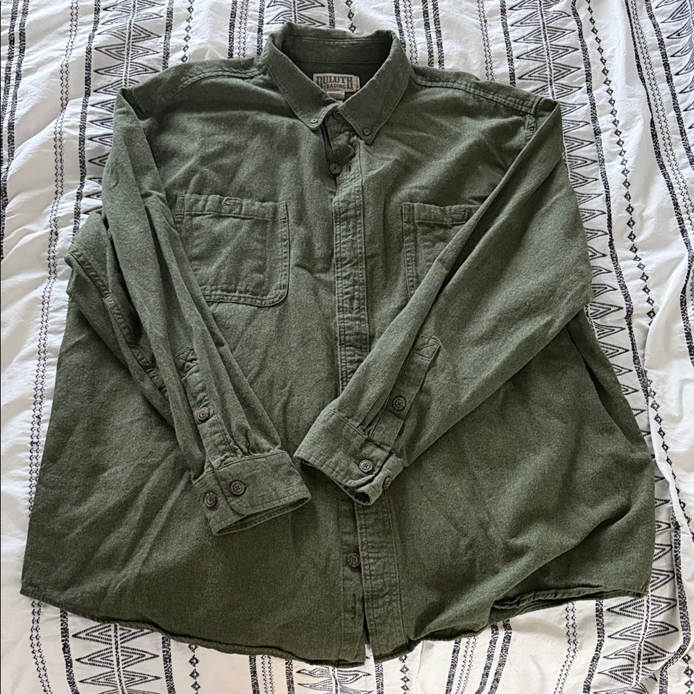 Duluth Trading Co Olive Green Shirt Jacket